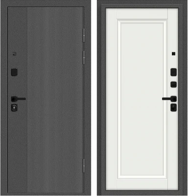 Дверь Браво Optim Z-2 Классика Букле графит/Белый